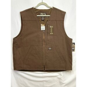 NEW Gravel Gear Duck Vest 2XL Duck Vest Rugged Canvas Bark Brown Durable Triple-